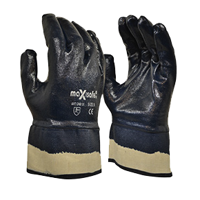 Maxisafe GNB131 Blue Knight Safety Cuff Fully Coated Nitrile Glove