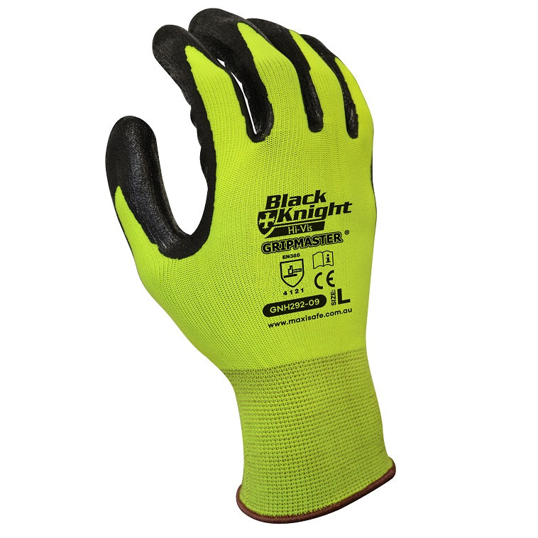 Maxisafe GNH292 Black Knight Gripmaster HiVis Glove