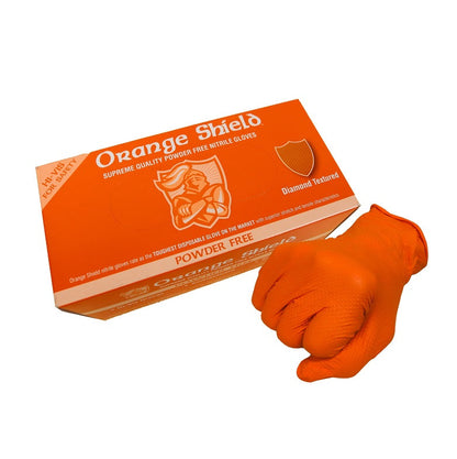 Maxisafe GNO208 Orange Shield Heavy Duty Nitrile with Diamond Grip Box 100