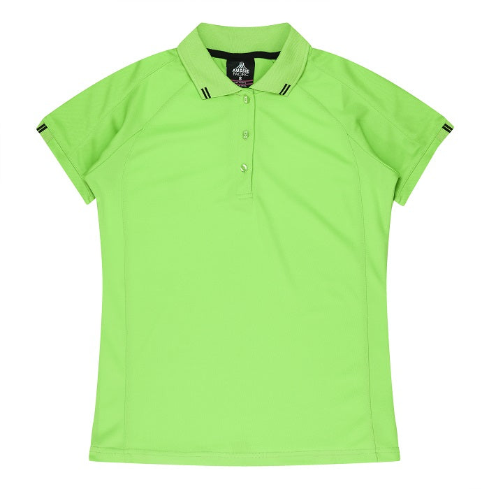 Aussie Pacific N2308 Flinders Lady Polos - Green - Front View