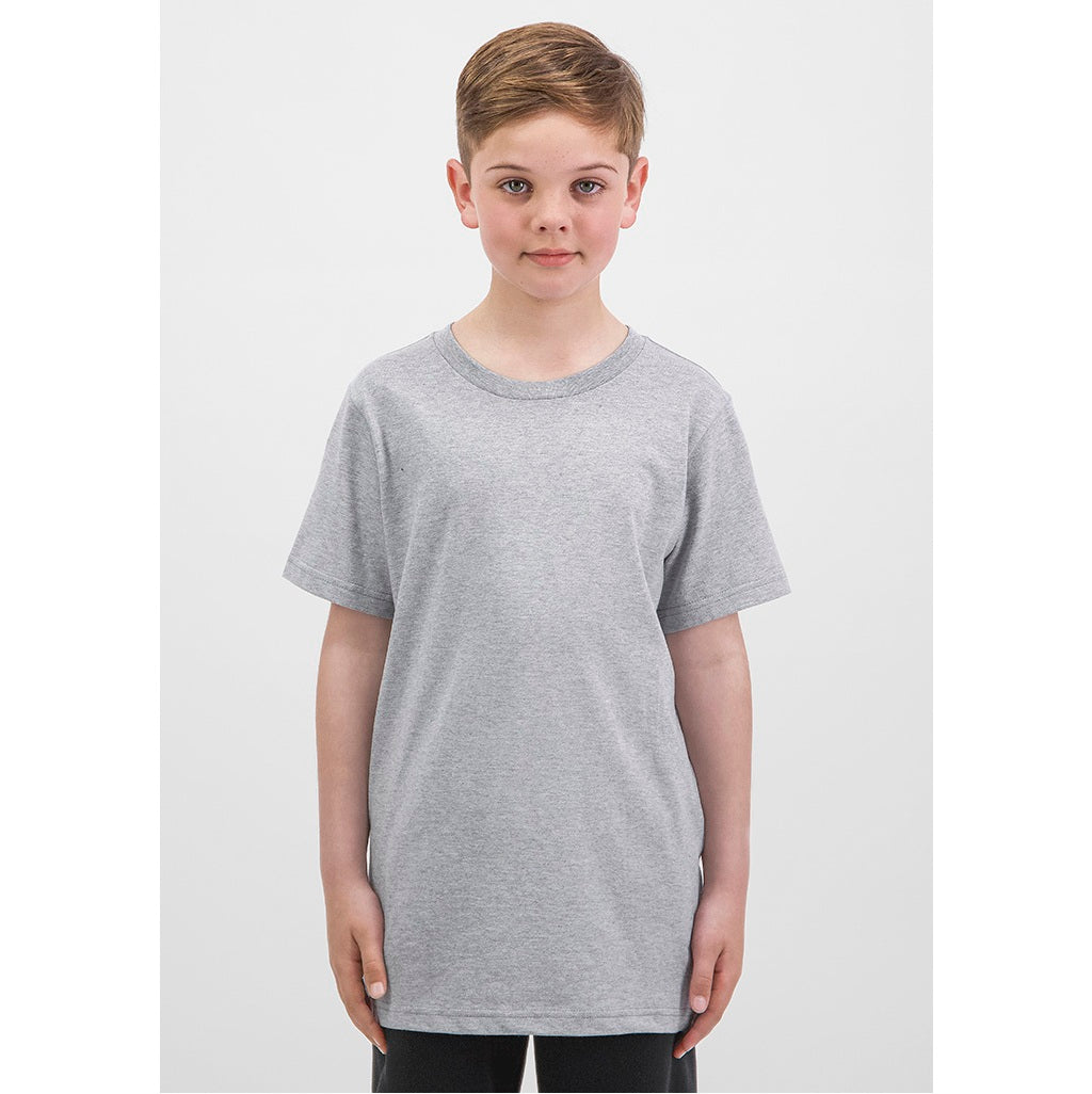 GOODMATES X1001K Kids Basis Short Sleeve Tee - Grey Marle - Alternative Front View