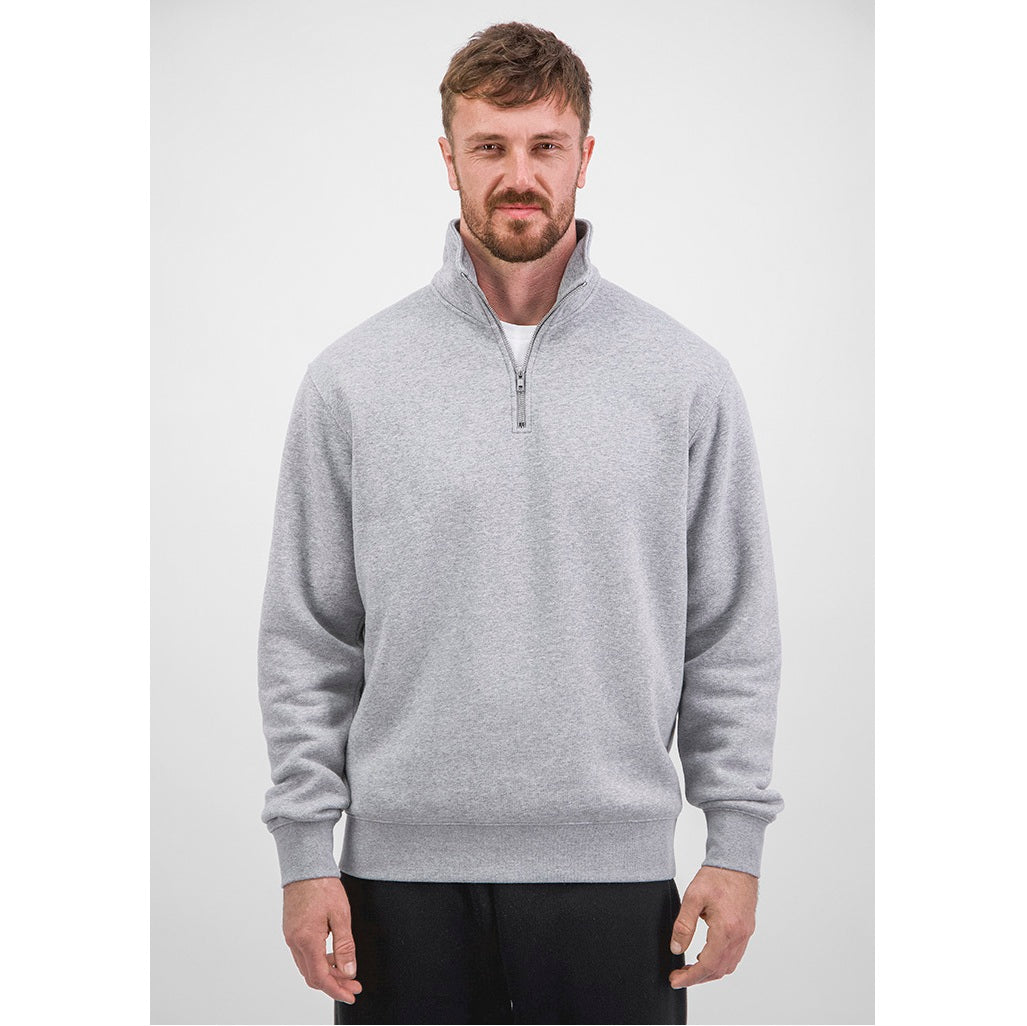 GOODMATES X2006M Mens Everyday 1/4 Zip - Grey Marle - Alternative Front View
