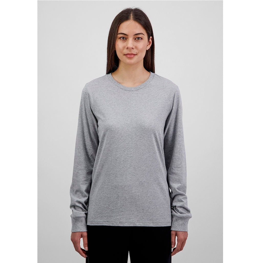 GOODMATES X1002W Womens Basis Long Sleeve Tee - Grey Marle - Alternative Front View