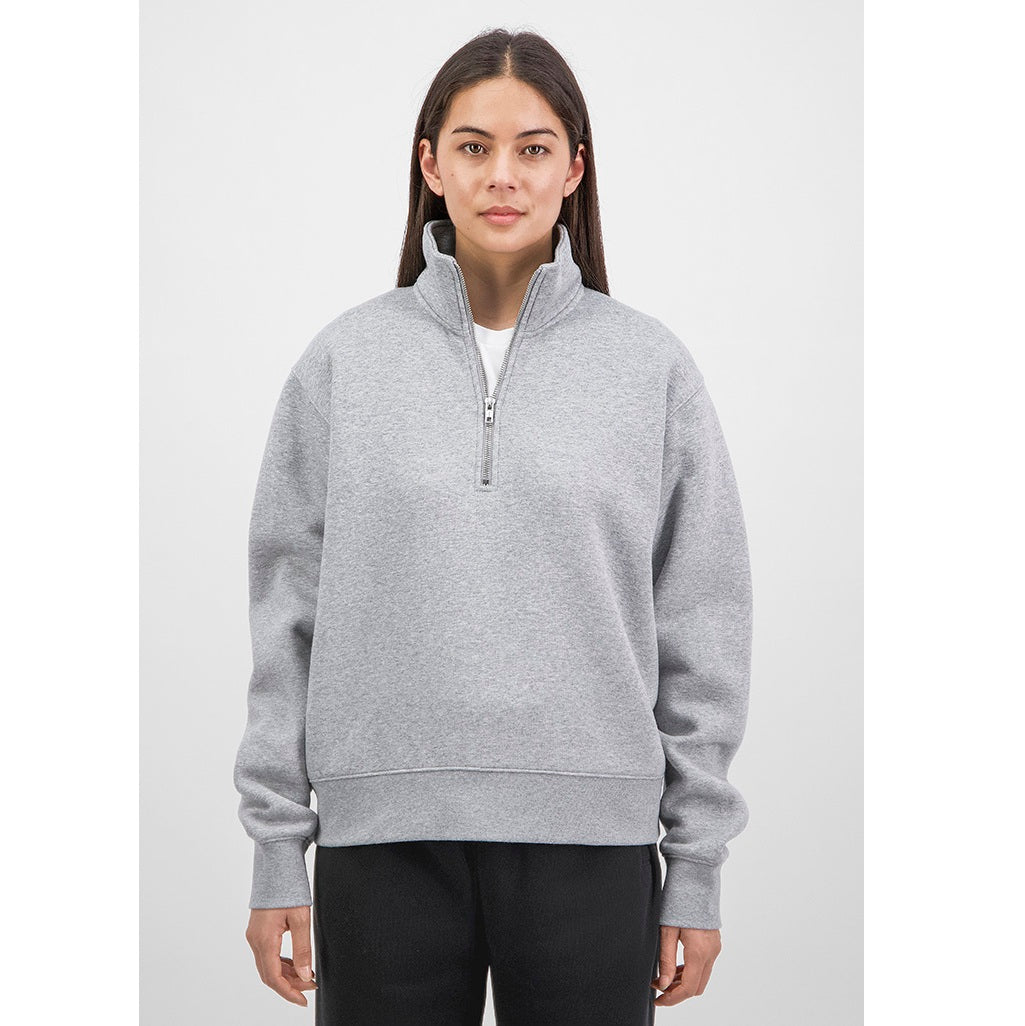 GOODMATES X2006W Womens Everyday 1/4 Zip - Grey Marle - Alternative Front View