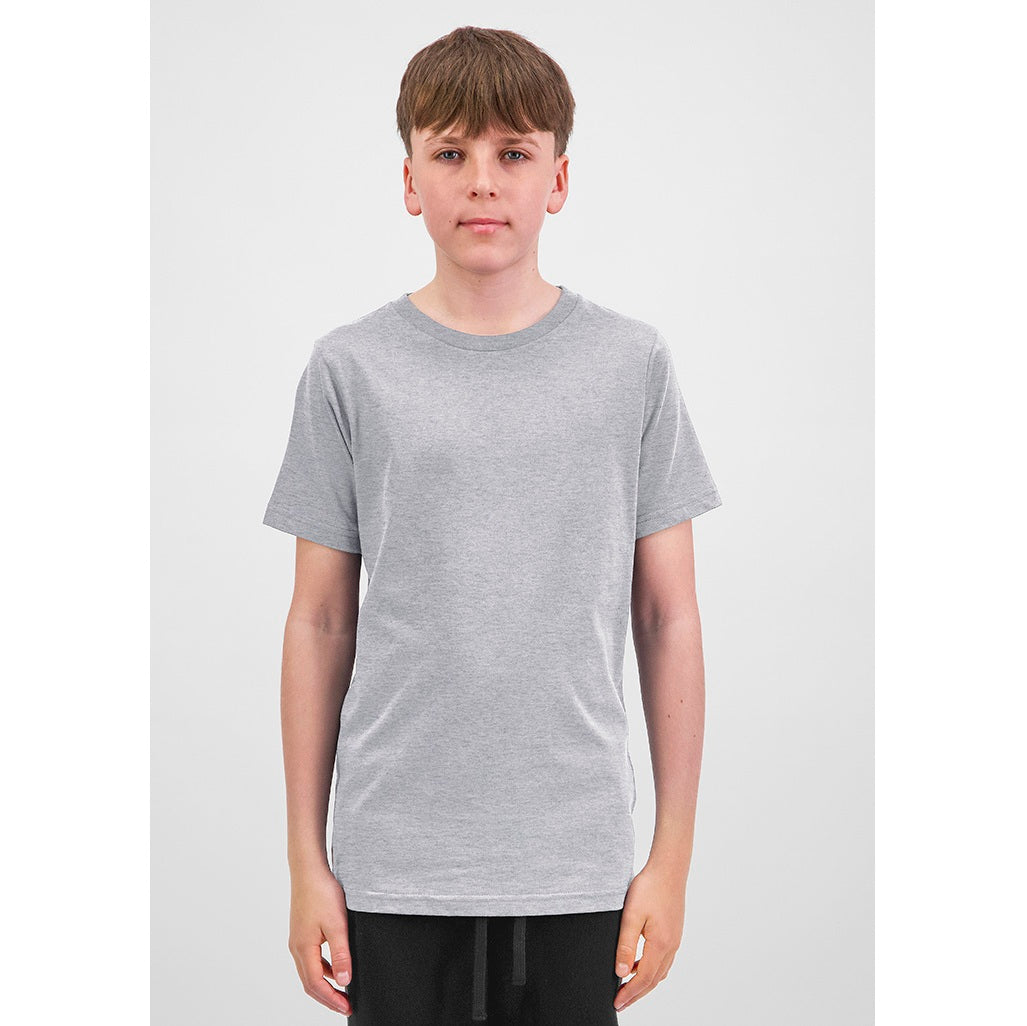 GOODMATES X1001Y Youth Basis Short Sleeve Tee - Grey Marle - Alternative Front View