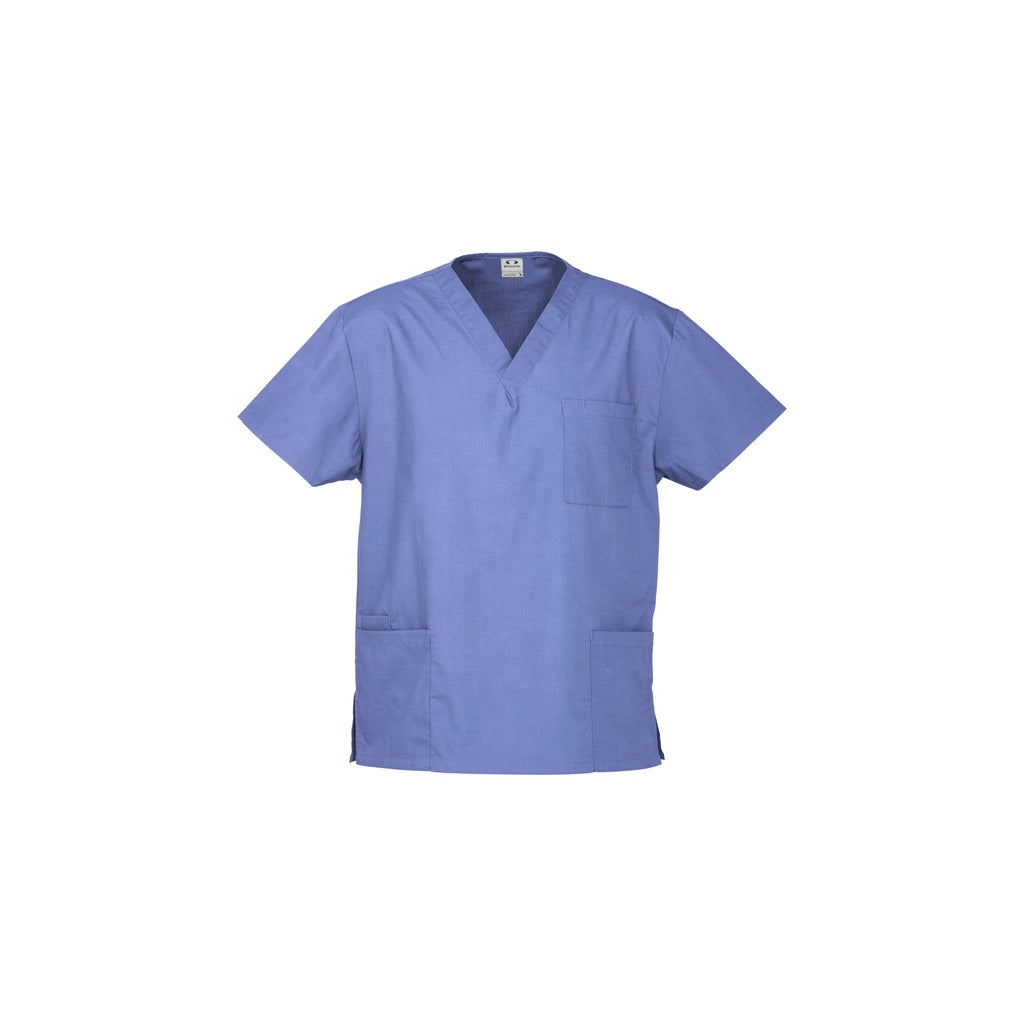 Inaura H10612 Unisex Classic Scrub Top - Mid Blue - Front View