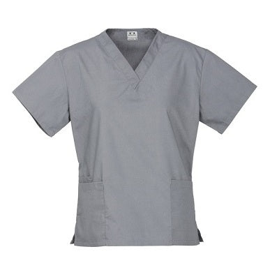 Inaura H10622 Ladies Classic Scrubs Top - Pewter - Front View