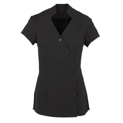 womens black salon and clinic easy wear easy iron spill resistant Biz Collection H134LS Womens Zen Tunic