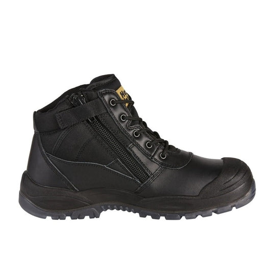 Hard Yakka Y60125 Foundations Utility Black Zip Side Safety Boot