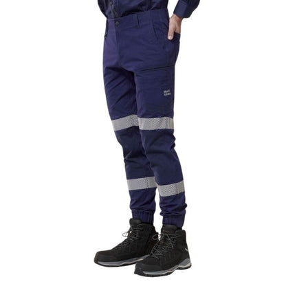 Hard Yakka Y02586 Raptor Cuff Pants with Tape - Navy - Angled View