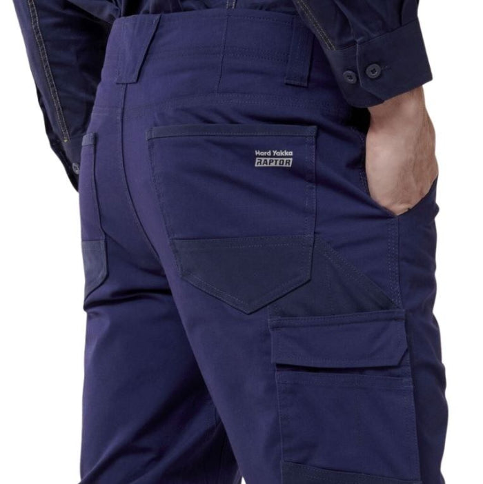 Hard Yakka Y02586 Raptor Cuff Pants with Tape - Navy - Detail View
