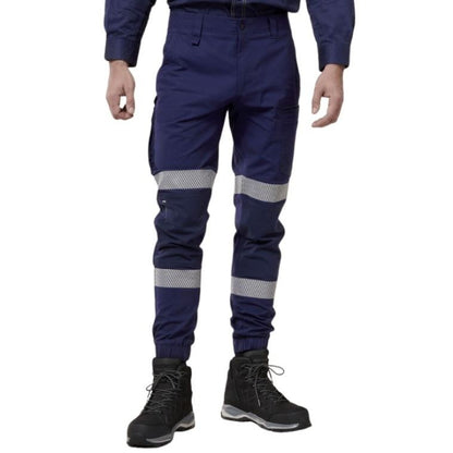 Hard Yakka Y02586 Raptor Cuff Pants with Tape - Navy - Front View