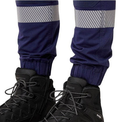 Hard Yakka Y02586 Raptor Cuff Pants with Tape - Navy - Detail View