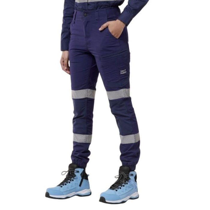 Hard Yakka Y08411 Womens Raptor Cuff Pants with Tape - Navy - Alternative Angled View