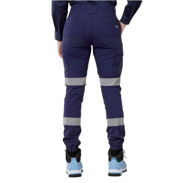 Hard Yakka Y08411 Womens Raptor Cuff Pants with Tape - Navy - Back View