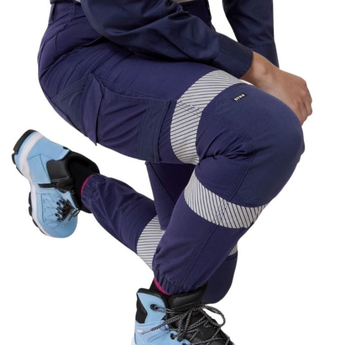 Hard Yakka Y08411 Womens Raptor Cuff Pants with Tape - Navy - Detail View
