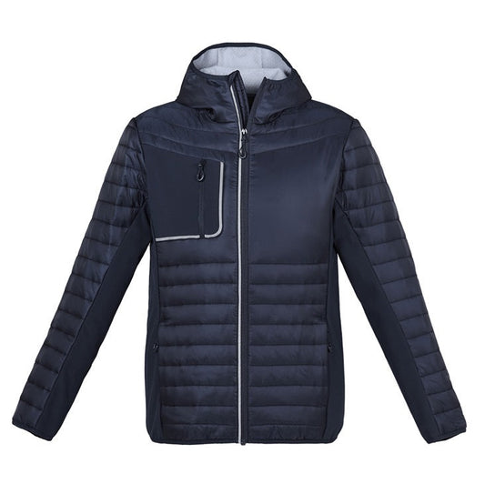 Mens or Womens Navy quilted windproof insulated warm lightweight zip pockets unisex Biz Collection J134M Unisex Patrol Jacket