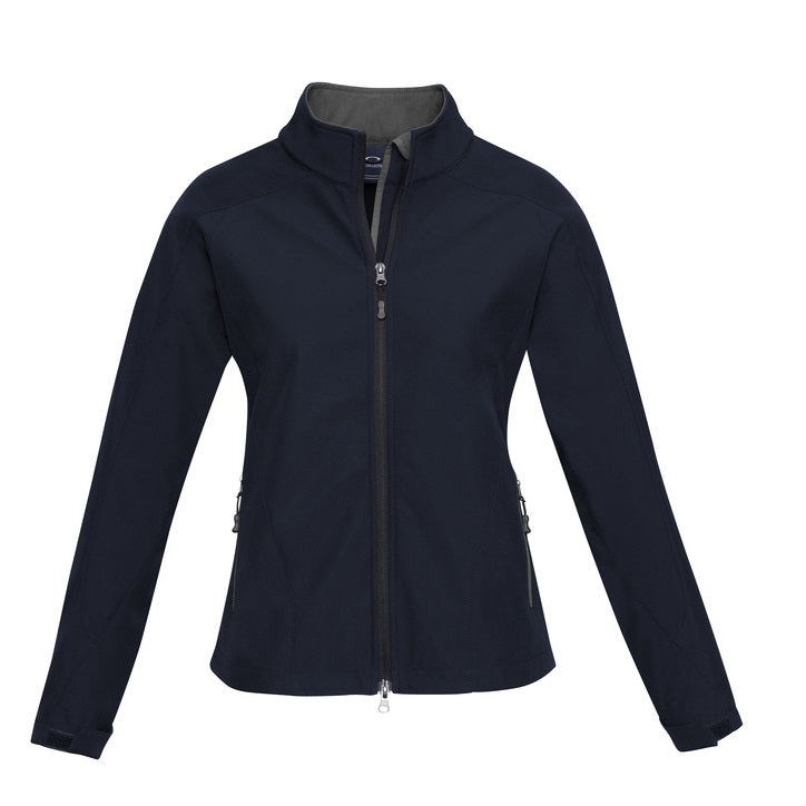 Biz Collection J307L Geneva Ladies Jacket Softshell - Navy/Graphite - Front View