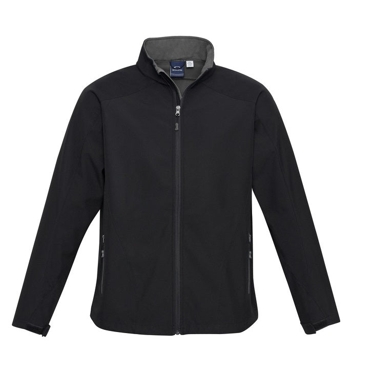 Biz Collection J307M Geneva Mens Softshell Jacket - Black/Graphite - Front View