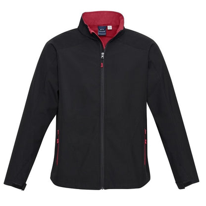 Kids Unisex black and Red breathable modern fit comfortable Biz Collection J307K Geneva Kids Softshell Jacket
