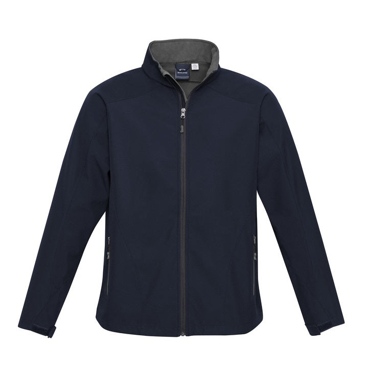 Biz Collection J307M Geneva Mens Softshell Jacket - Navy/Graphite - Front View