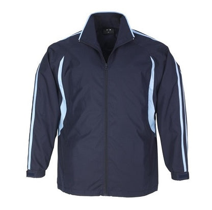 Navy blue with sky blue mens or womens unisex breathable quick drying easy care everyday sports Biz Collection J3150 Flash Mens Jacket