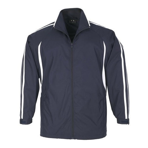 mens or womens unisex navy with white accents zip up modern fit modern collar adjustable cuffs  corporate teams Biz Collection J3150 Flash Mens Jacket