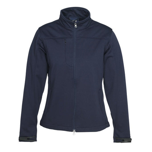 Womens navy zip down modern fit waterproof windproof everyday smart  fleece lightweight jacket Biz Collection J3825 Ladies Softshell Jacket