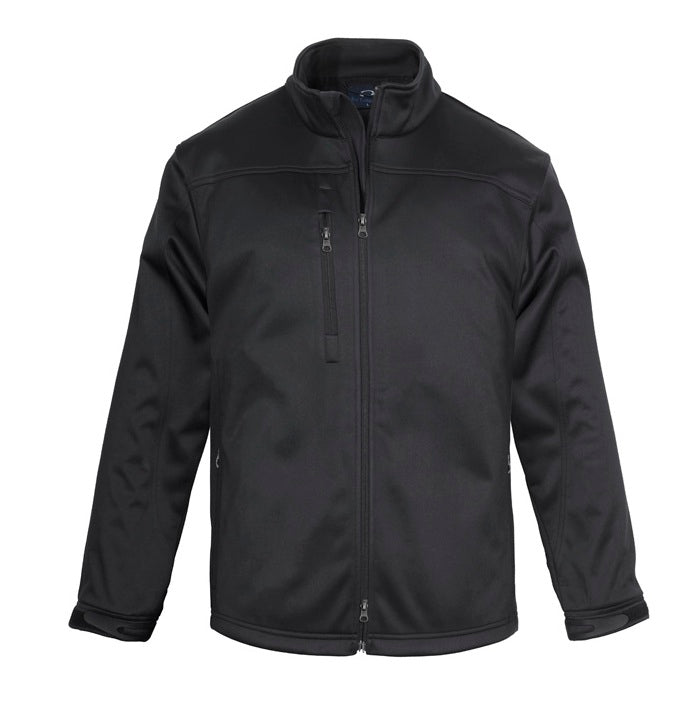 Mens classic black wind proof professional everyday weather resitant modern fit long length Biz Collection J3880 Mens Softshell Jacket