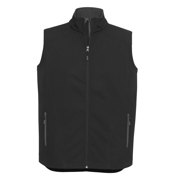 Biz Collection J404M Mens Geneva Softshell Vest - Black/Graphite - Front View