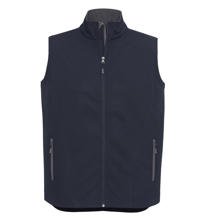 Biz Collection J404M Mens Geneva Softshell Vest - Navy/Graphite - Front View