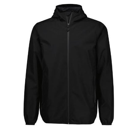 mens black everyday rain and wind parka high performance hooded waterproof and windproof jacket  lightweight seam sealed UPF 50+ sun protection Biz Collection J426M Mens Tempest Jacket