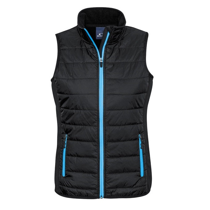 Biz Collection J616L Ladies Stealth Tech Vest - Black/Cyan - Alternative Front View