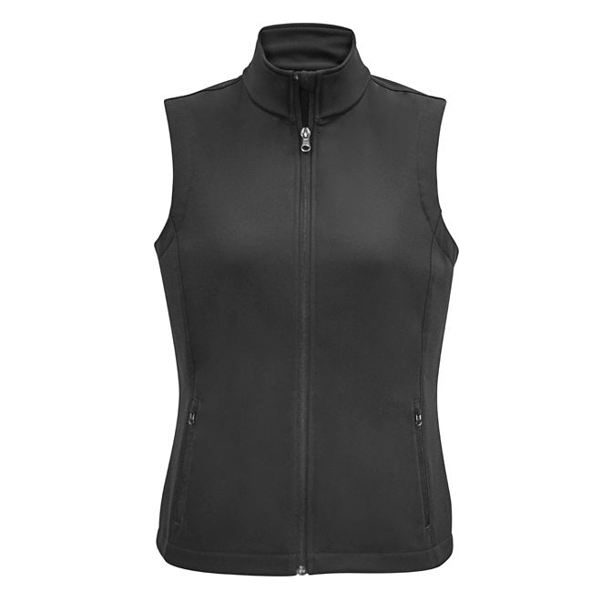 Biz Collection J830L Apex Ladies Softshell Vest - Grey - Front View