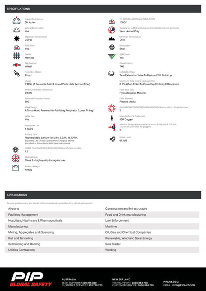 PIP CEA646-001-1AN Powercap Infinity PAPR Respirator W/ Black Helmet