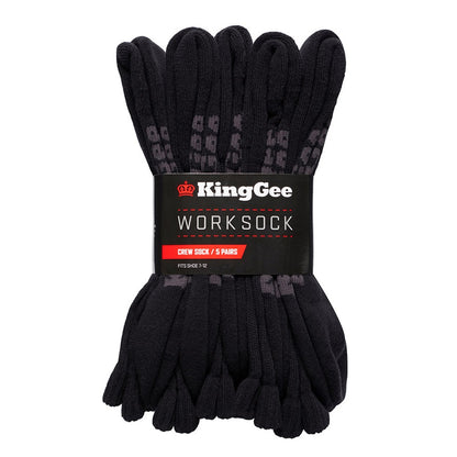 Pack of black King Gee work socks on a white background