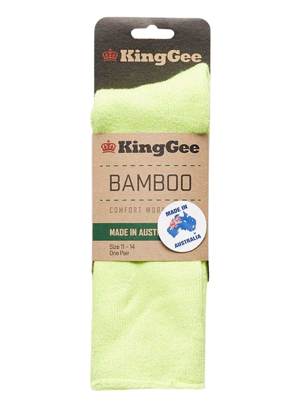 KingGee K09270 Mens Bamboo Work Socks - Fluoro Yellow - Lifestyle