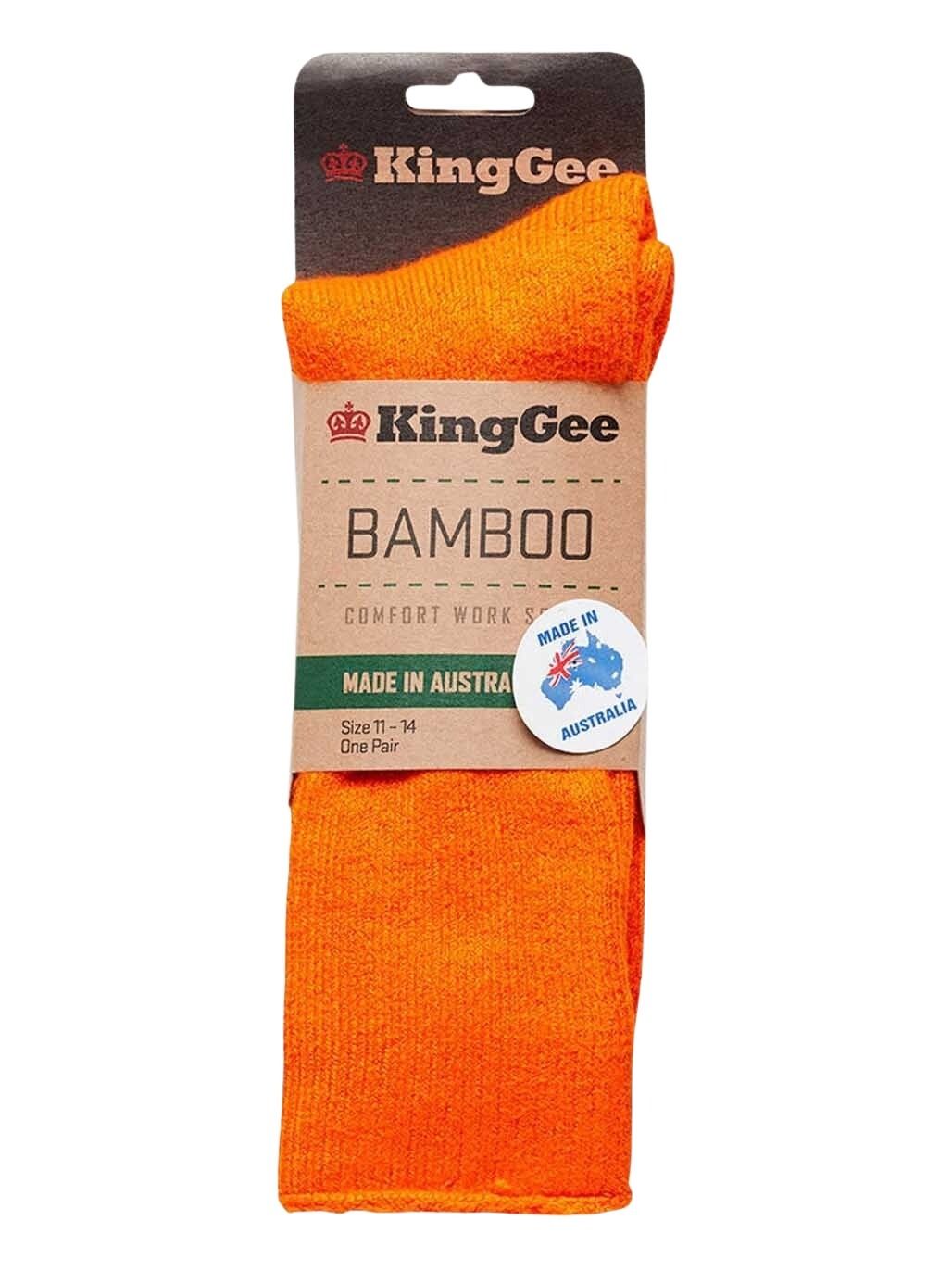 KingGee K09270 Mens Bamboo Work Socks - Orange Fluoro - Lifestyle