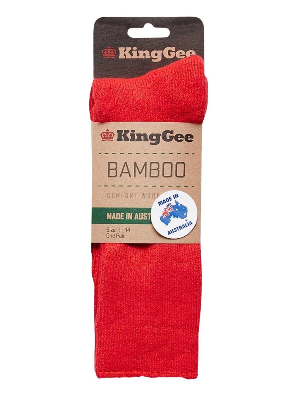 KingGee K09270 Mens Bamboo Work Socks - Red - Lifestyle