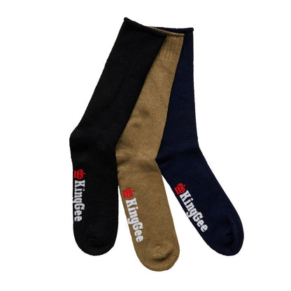 Three socks in black, brown, and navy with 'XingGee' branding on a white background.