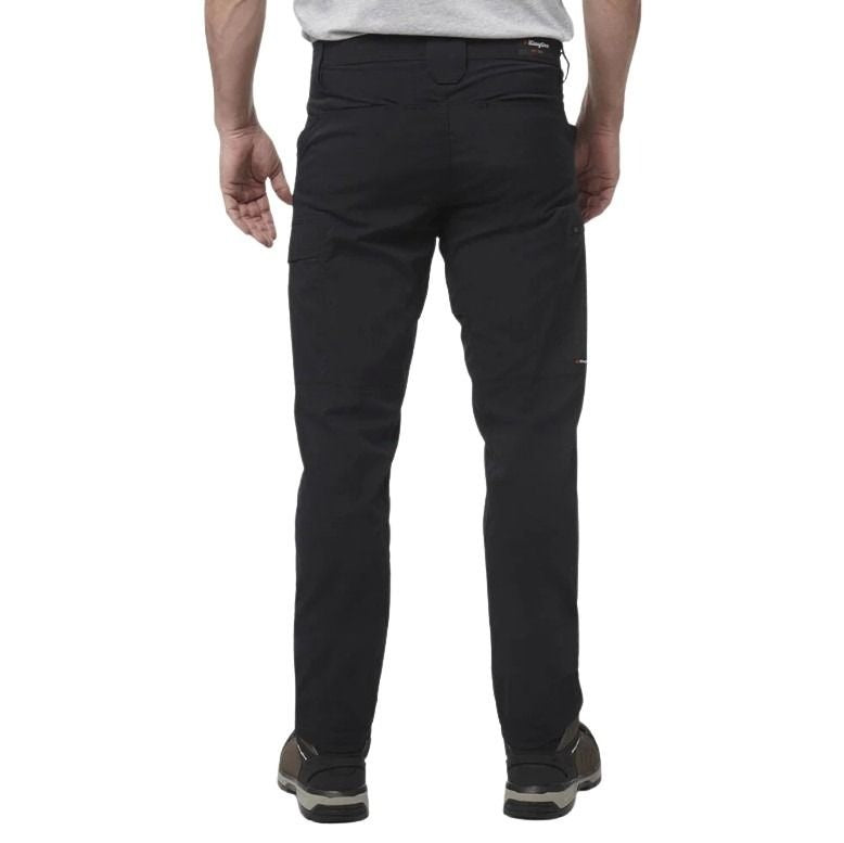 Person wearing black pants on a white background
