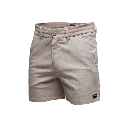 Beige shorts with a belt on a white background