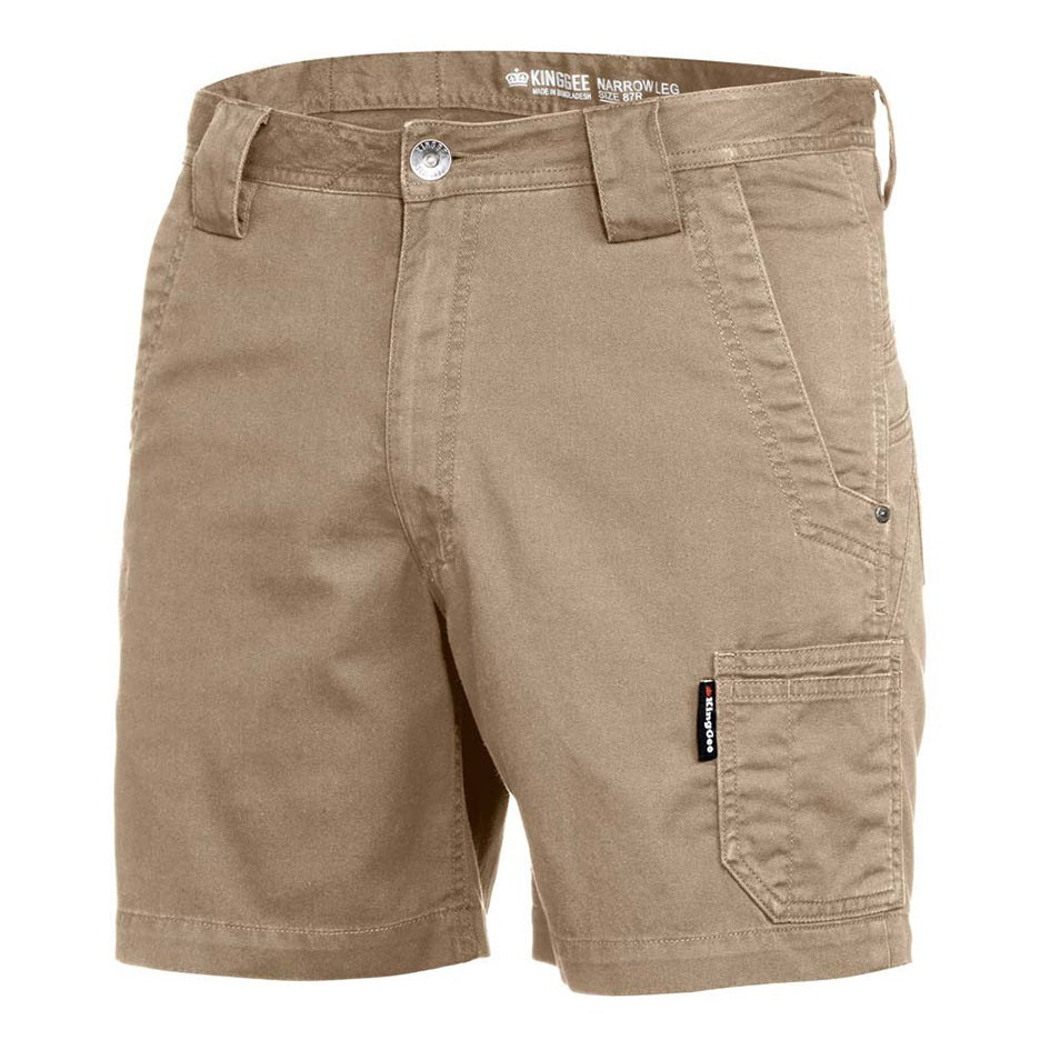 KingGee K17330 Tradie Summer Short Short - Khaki - Front View