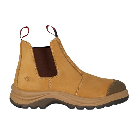 KingGee K25200 Tradie Wheat Gusset Elastic Sided Safety Boot