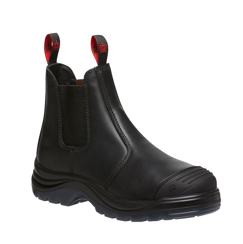KingGee K25250 Tradie Black Gusset Elastic Sided Safety Boot