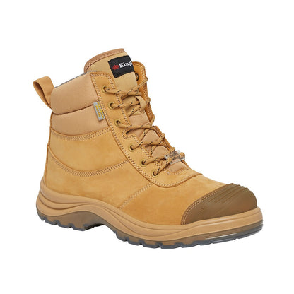 KingGee K27105 Tradie 6CZ EH 130mm Side Zip Wheat Safety Boot