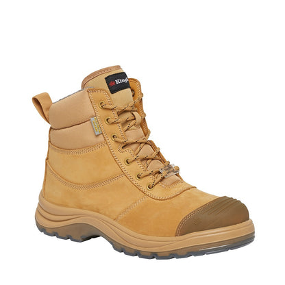 KingGee K27105 Tradie 6CZ EH 130mm Side Zip Wheat Safety Boot