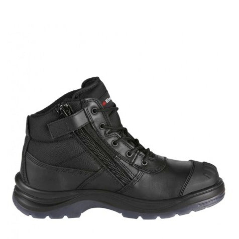 Black leather KingGee K27150 Tradie Zip Side Safety Boots