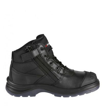 Black leather KingGee K27150 Tradie Zip Side Safety Boots
