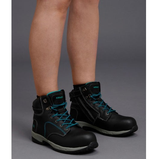 KingGee K27360 Tradie Ladies Black Side Zip Composite Safety Boot